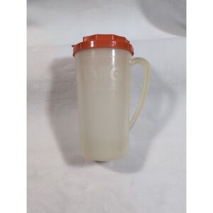 Vintage Tang Pitcher 1.5 Qt Plastic Astronaut Orange Lid Easy Pour Spout MCM
